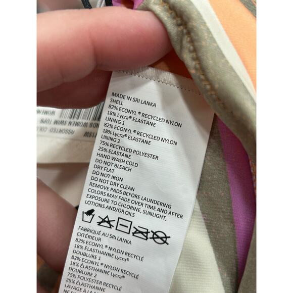 NWT PrAna Marine Street Swim Top High Neck Striped Swimming Bikini Top Size L - Picture 5 of 6